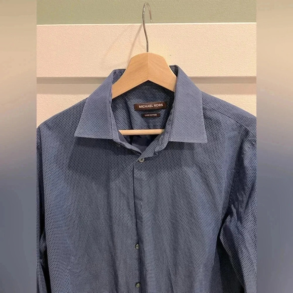 Men’s Michael Kors Dress Shirt Blue - Picture 2 of 3